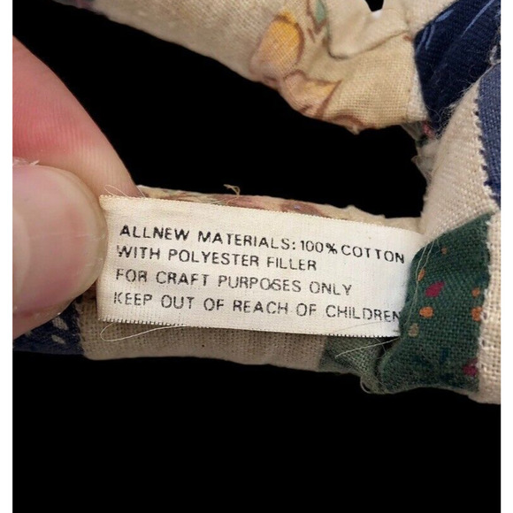 Quilted Bunny Rabbit Mini Westwater Patchwork Scrap Quilt Pcs Cottagecore Vtg 8" - Picture 9 of 10